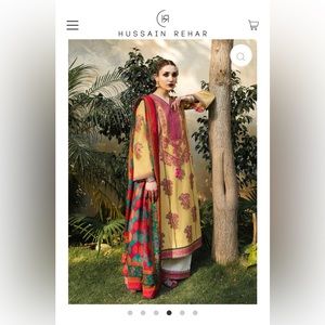 Hussain Rehar, Ready to Wear Shalwar Kameez, 3 piece, worn once. SIZE L